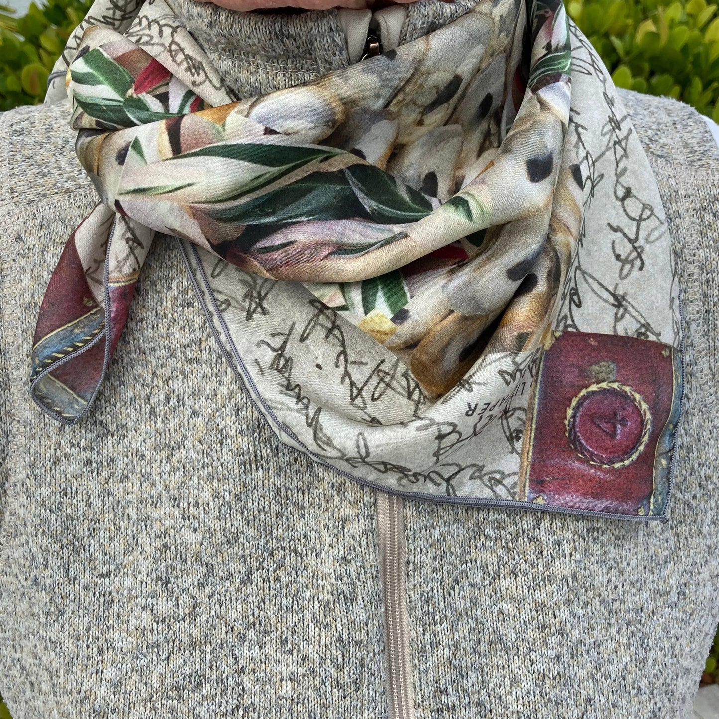 Scarf 7, "Manuscript" in Cotton+Linen