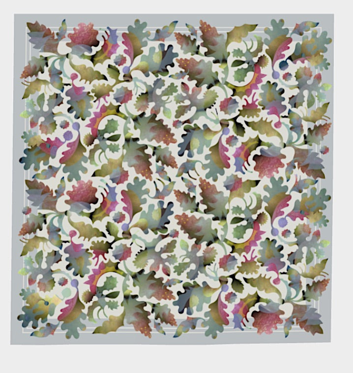 Scarf 2, "Gust" in Habotai Silk