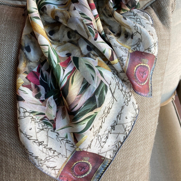 Silk Scarf, "Manuscript"